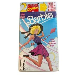VINTAGE 2 PACK BARBIE FASHION MARVEL COMIC BOOKS *SEALED* BONUS COMIC! 1991 NEW